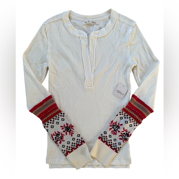 Free People Mikah Layering Cuff Top Cream Combo - Picture 4 of 15